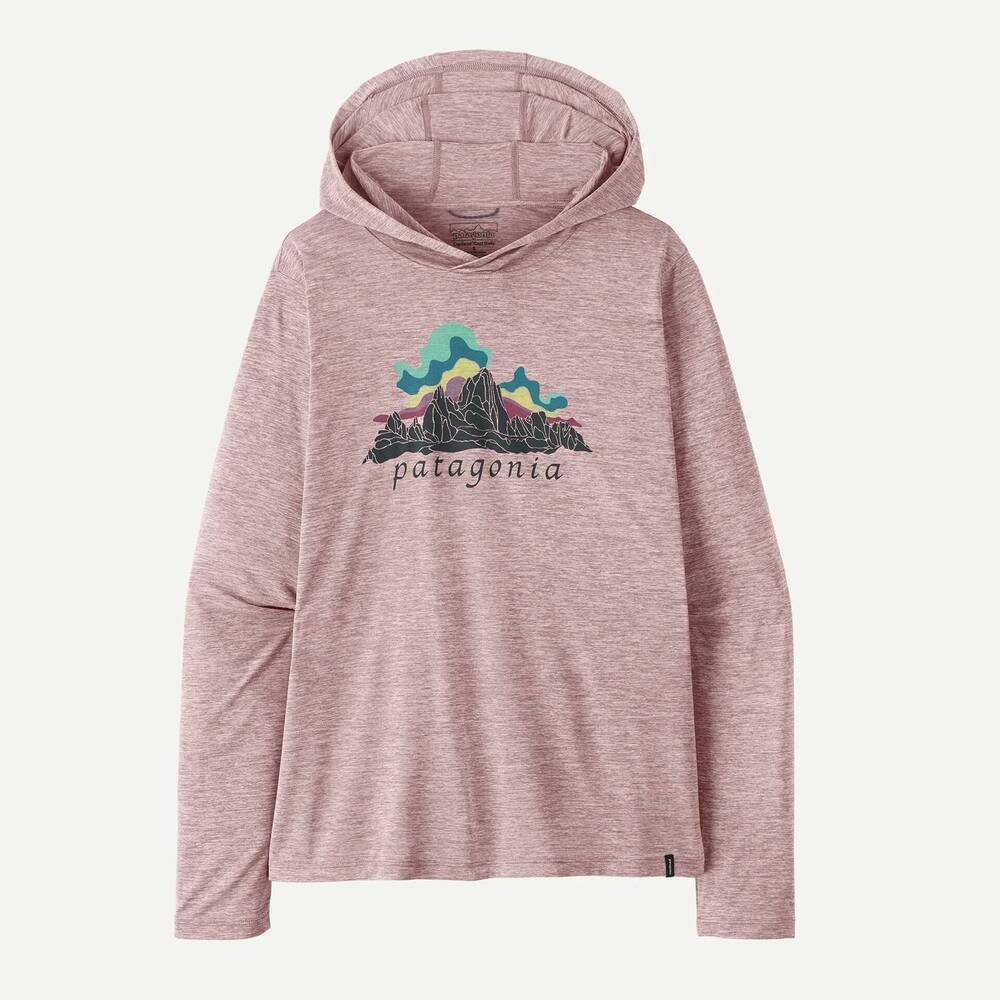 NEW PATAGONIA w's capilene cool daily hoody in fitz roy nimbus: quiet violet